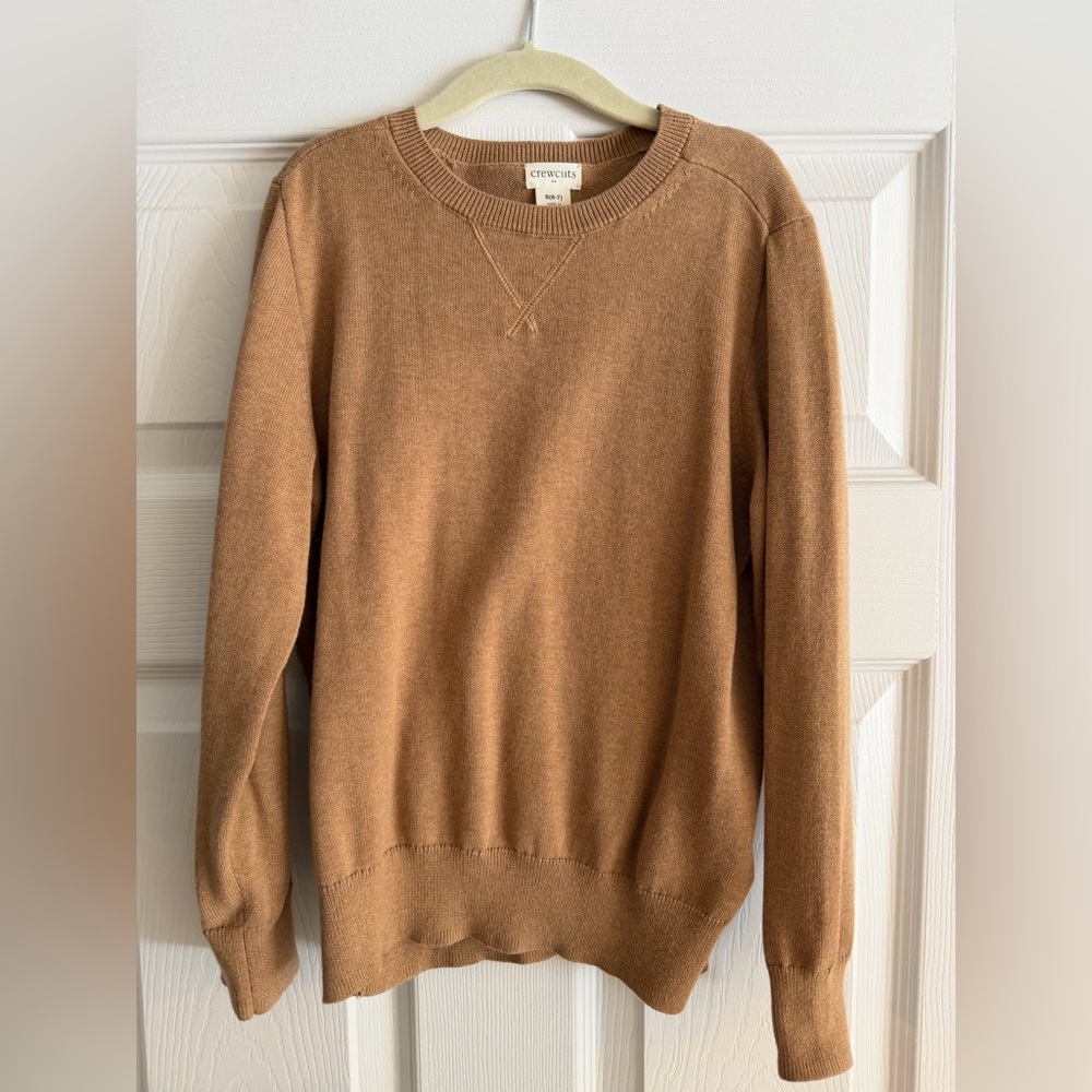 Boys 6-7 Cotton Crewcuts Camel Crewneck Sweater